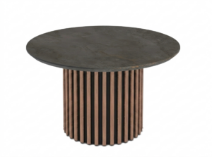 Kafijas galdiņš Dorato 90 / Irony Melamine, Tumši pelēks (marmora raksts)