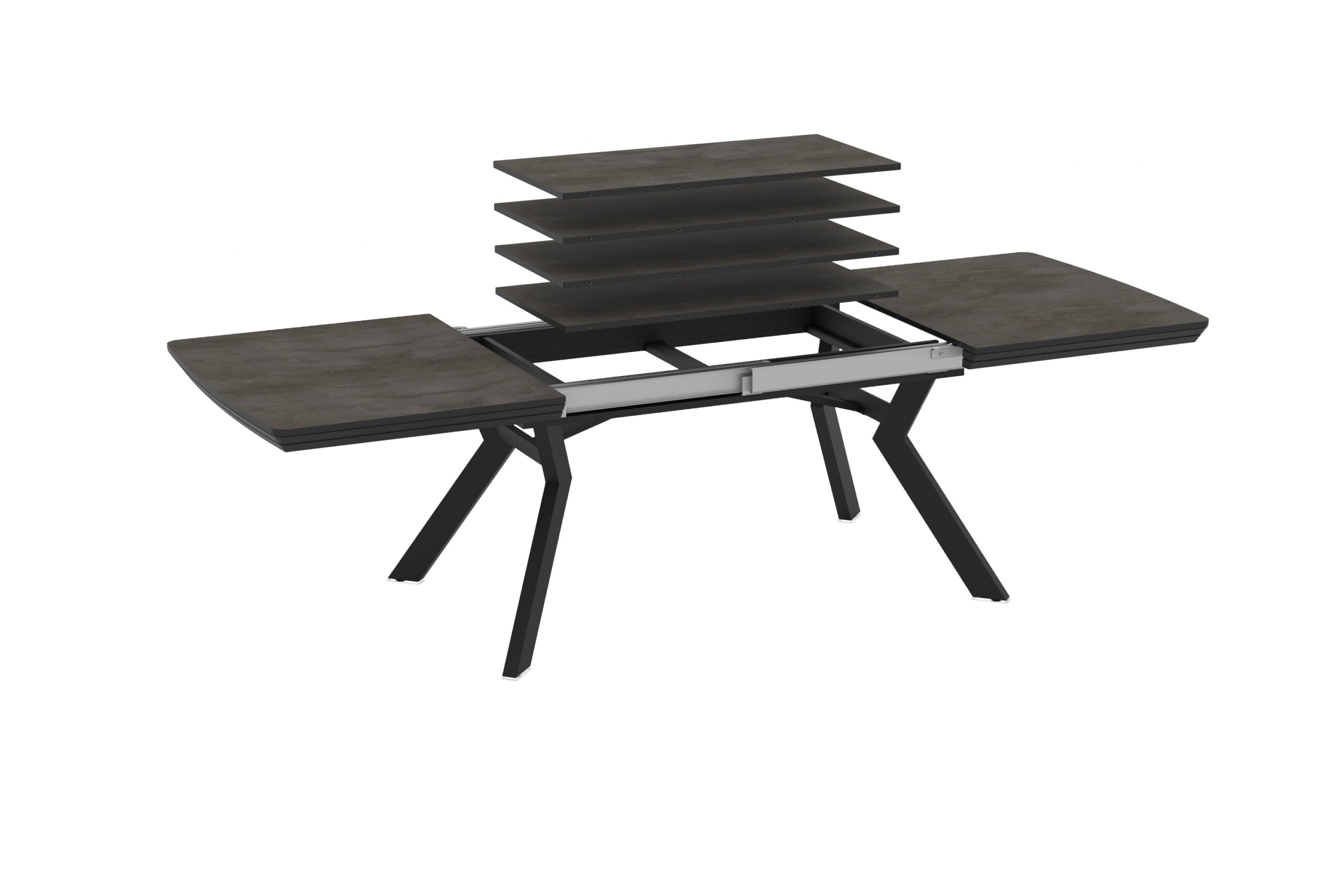 Izkļaujamais ēdamgalds Robat 160 / Irony Melamine, Pelēks (marmora raksts) - Attēls 3