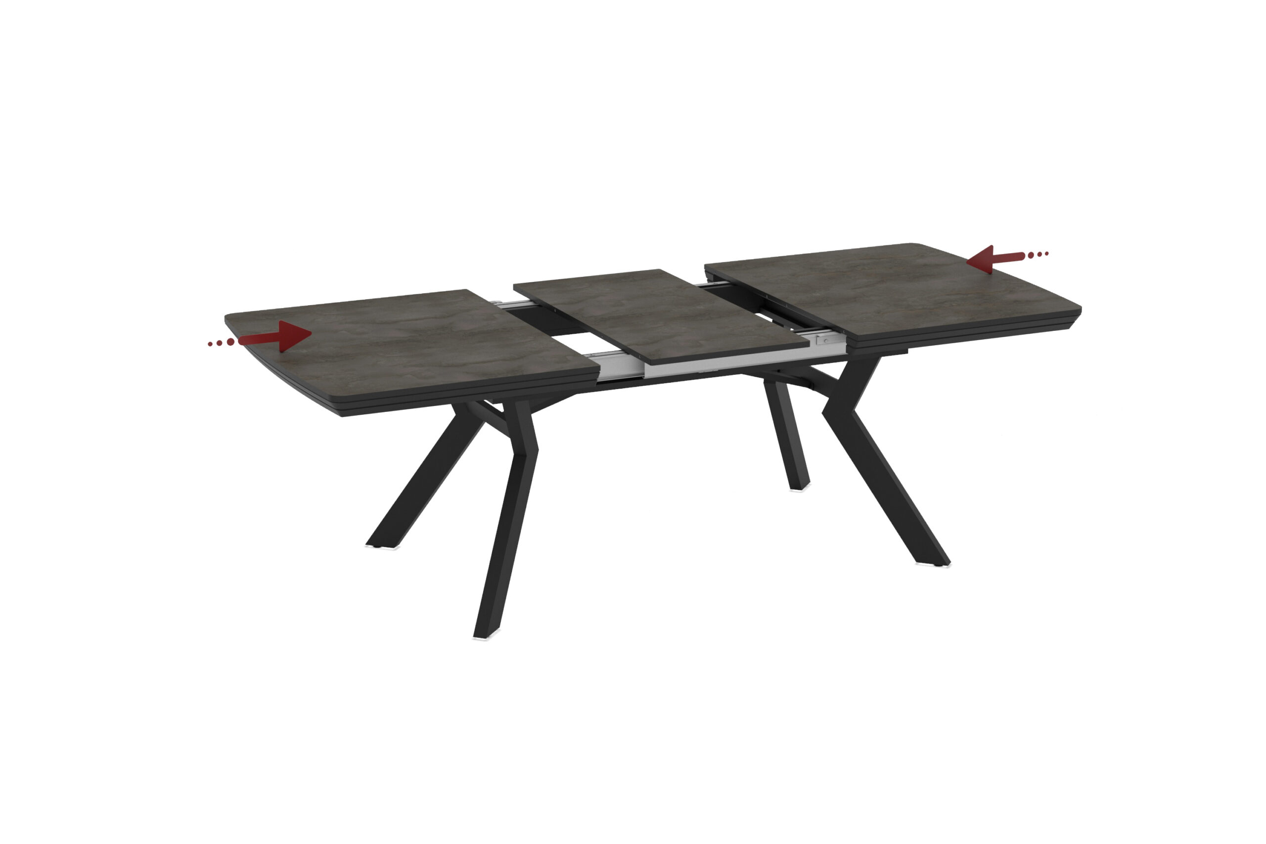 Izkļaujamais ēdamgalds Robat 160 / Irony Melamine, Pelēks (marmora raksts) - Attēls 4