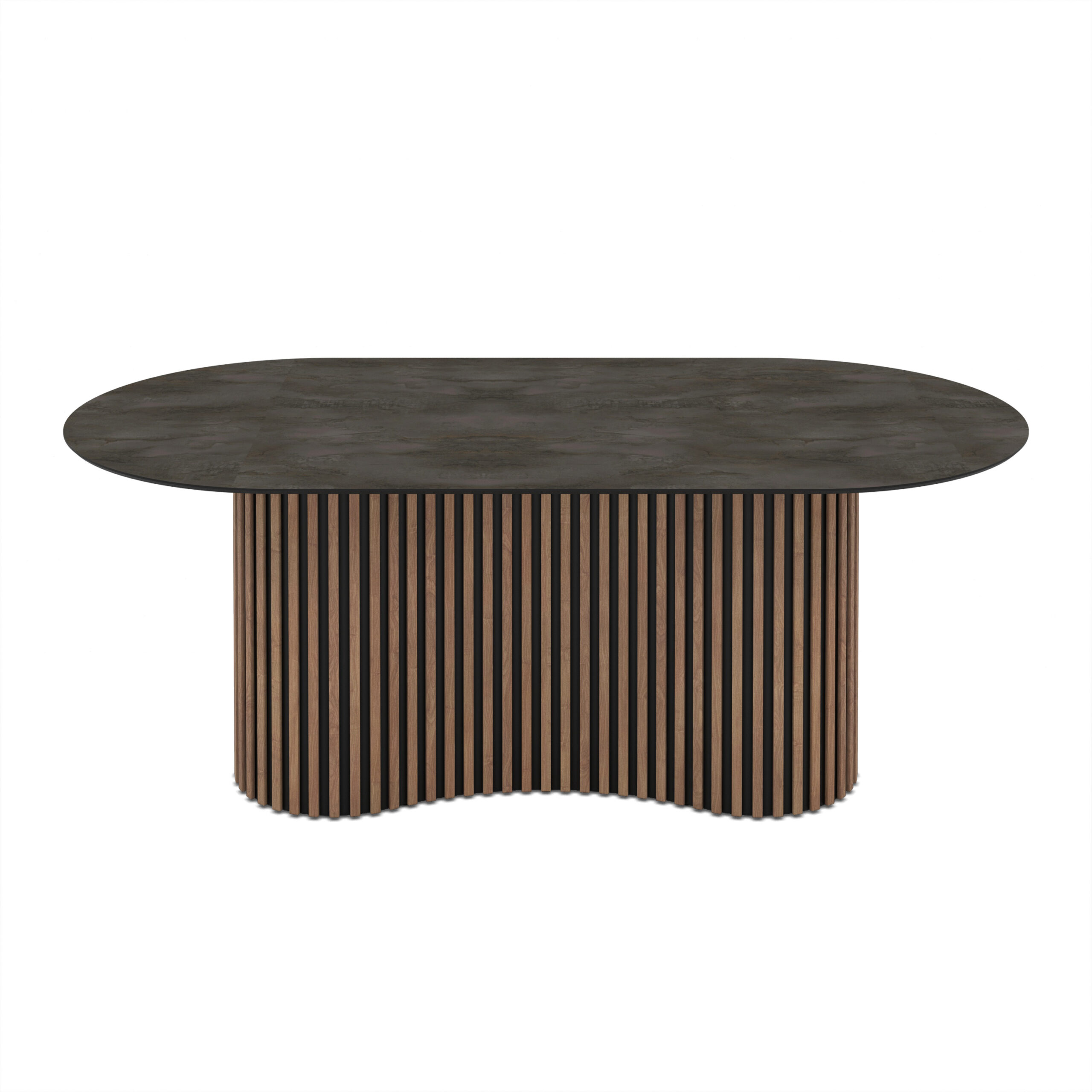 Ēdamgalda galds Oscar 200 / Irony Melamine, Tumši pelēks (marmora raksts) - Attēls 2