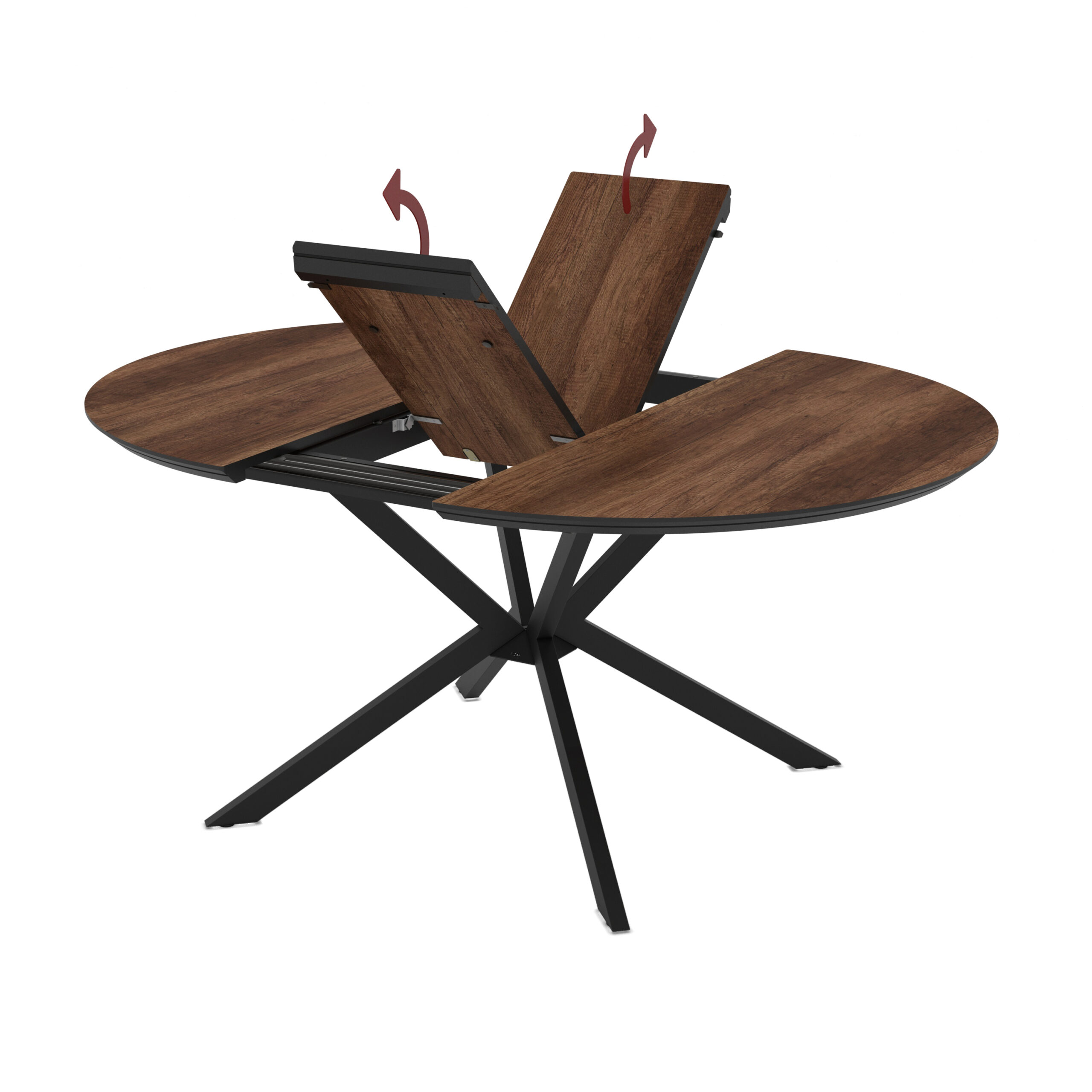 Izvelkams ēdamgalda galds Dobok 126 Table / Barok, Tumši brūns (koka imitācija) - Attēls 3